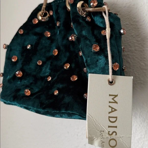 Madison West Velvet Jeweled Mini Bag - Picture 2 of 6